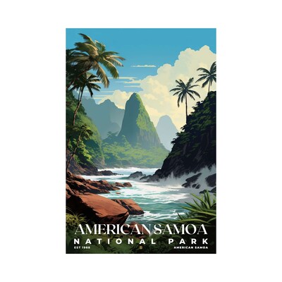 American Samoa National Park Poster, Travel Art, Office Poster, Home Decor | S7 - image1